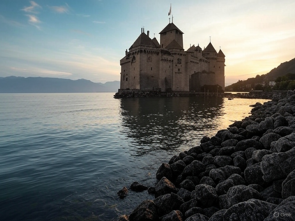 Chillon Castle on Lake Geneva